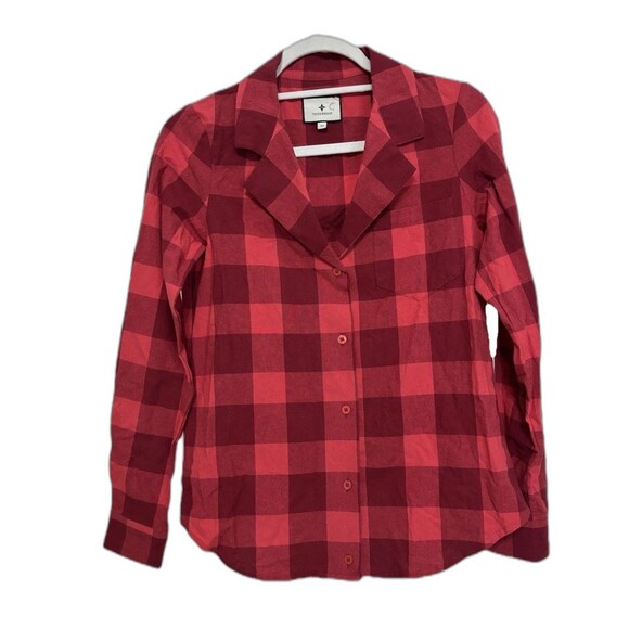 Tuckernuck Tops - Tuckernuck Poppy Red Checkered Josie Women’s Shirt XS Career Tailored Business